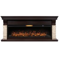 Каминокомплект Royal Thermo Aurora RTFP/P-AR60LS + портал Michigan 60 камень молочный/шпон темный дуб